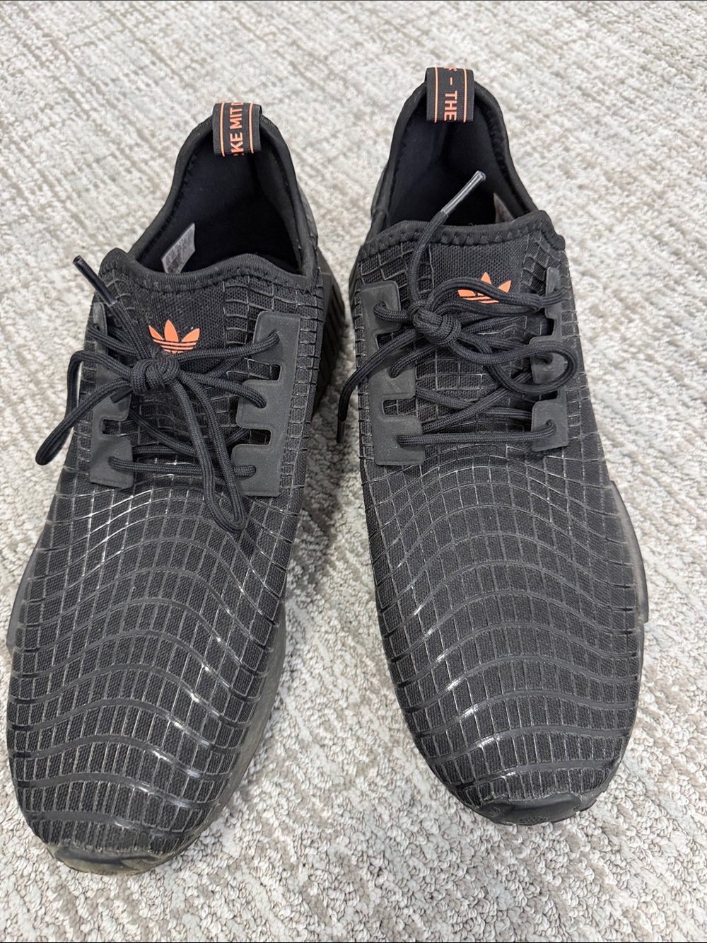 adidas Black Sneakers with Orange Logo Accents